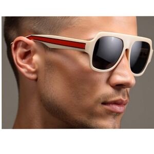 Sunglasses Retro Square Frame Fashion Shades for Men Beach Style‎ Elegant Model